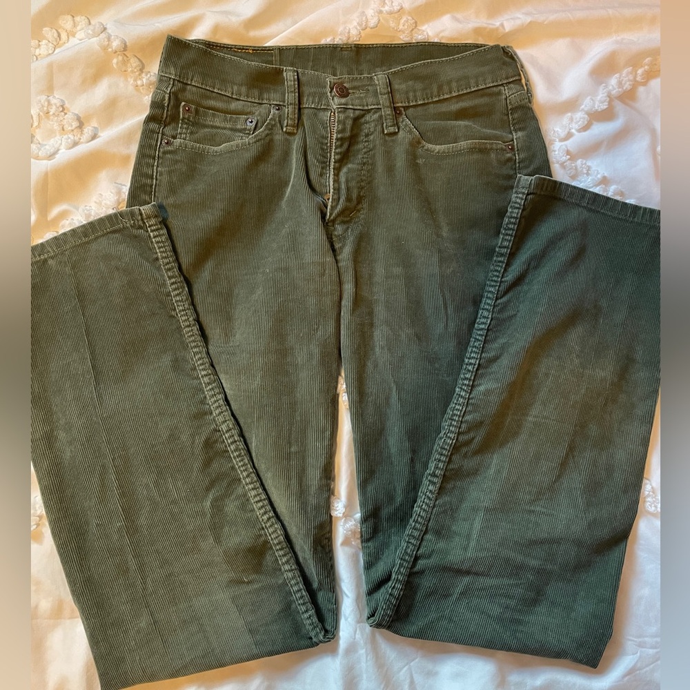 Levi's Green Corduroy Pants 514 -- 29x32